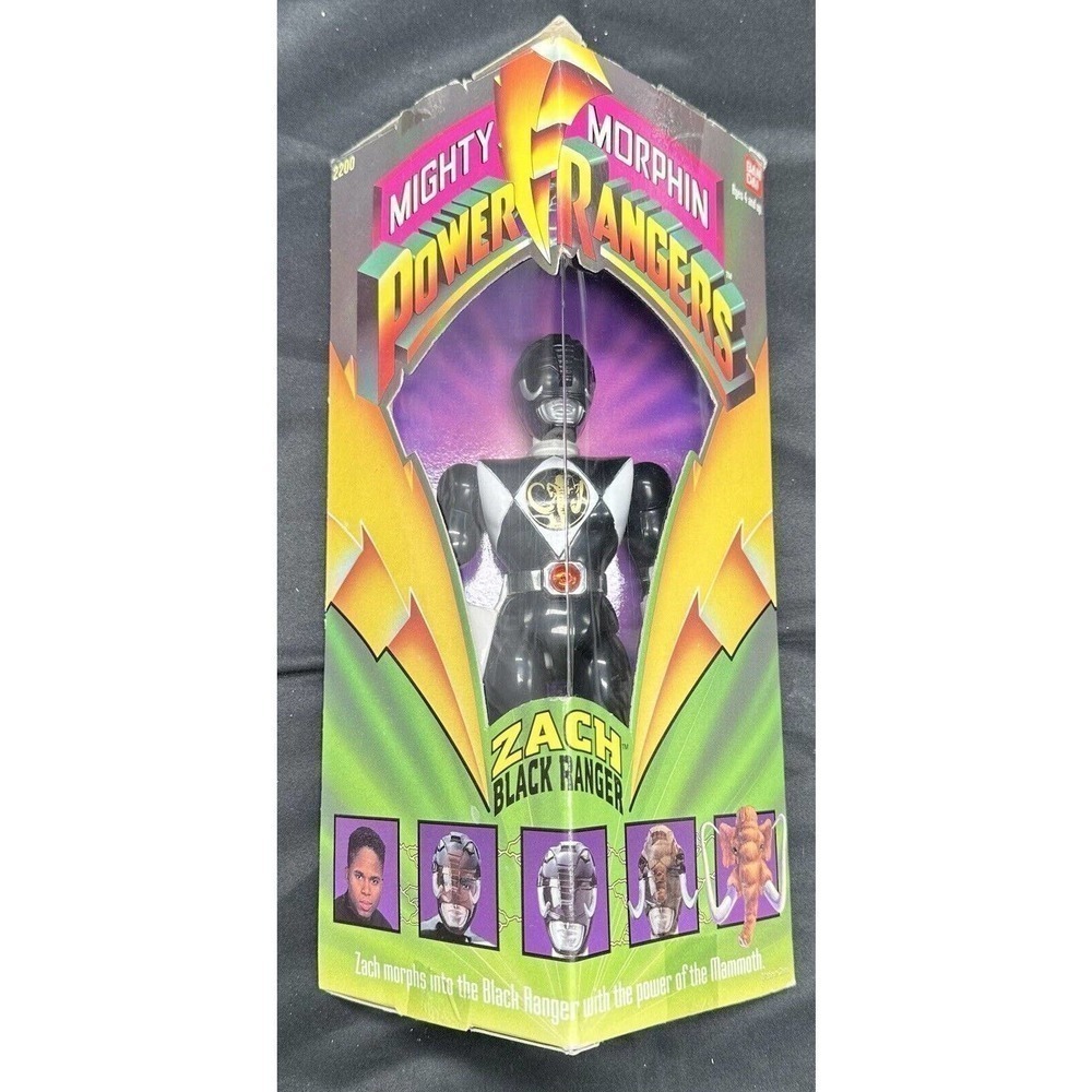 Mighty Morphin Power Rangers Black Vintage Bandai Action Figure 1993 WITH GUN!